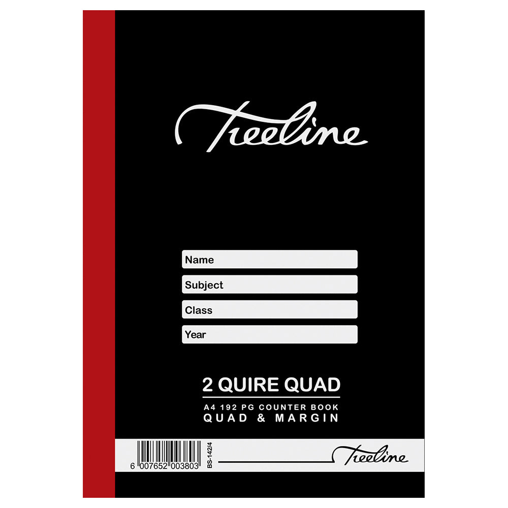 2 Quire A4 Counter Book 192pg Quad & Margin