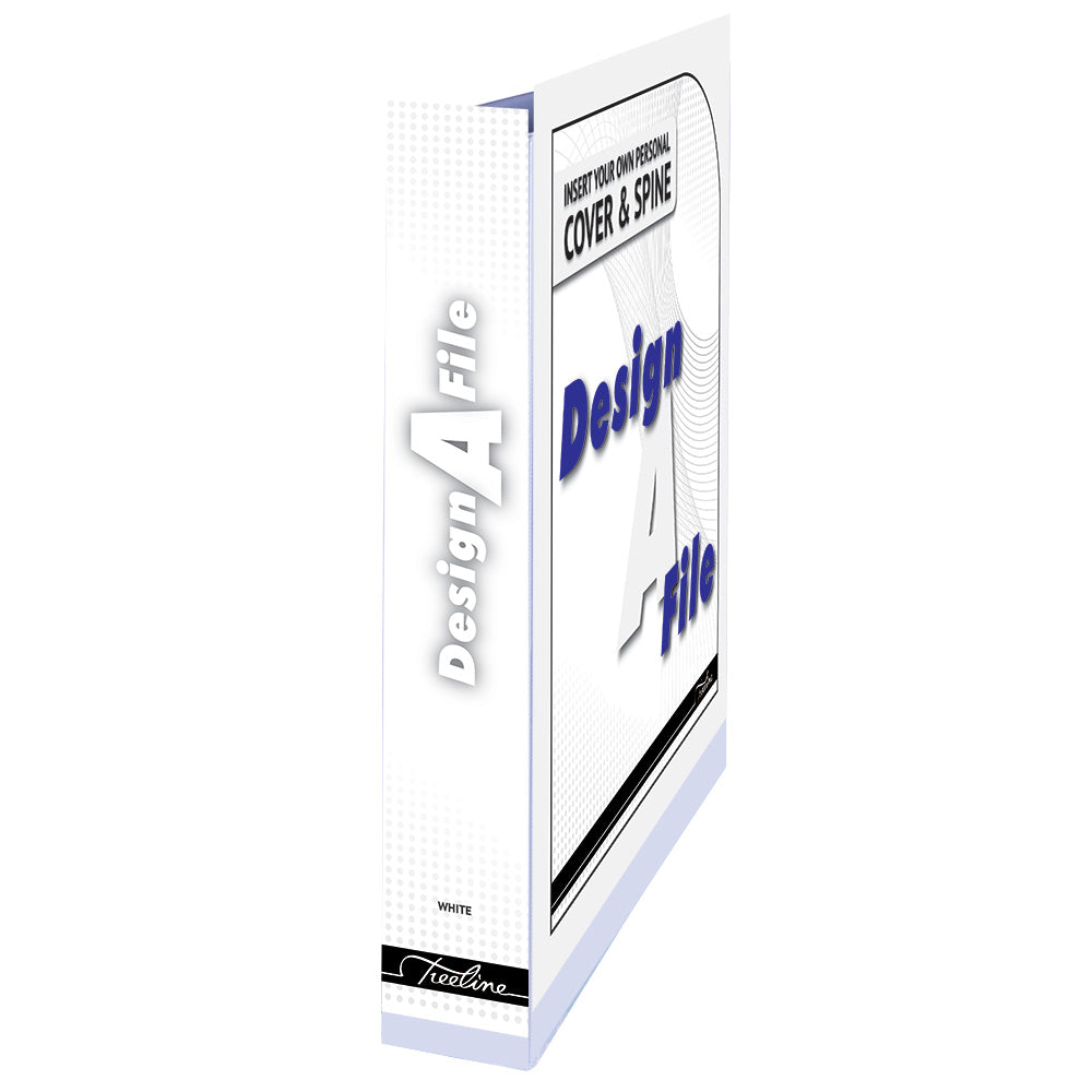 A4 Mini Lever Arch Design-A-File PVC with Overlay & Inside Pocket - 40mm - White