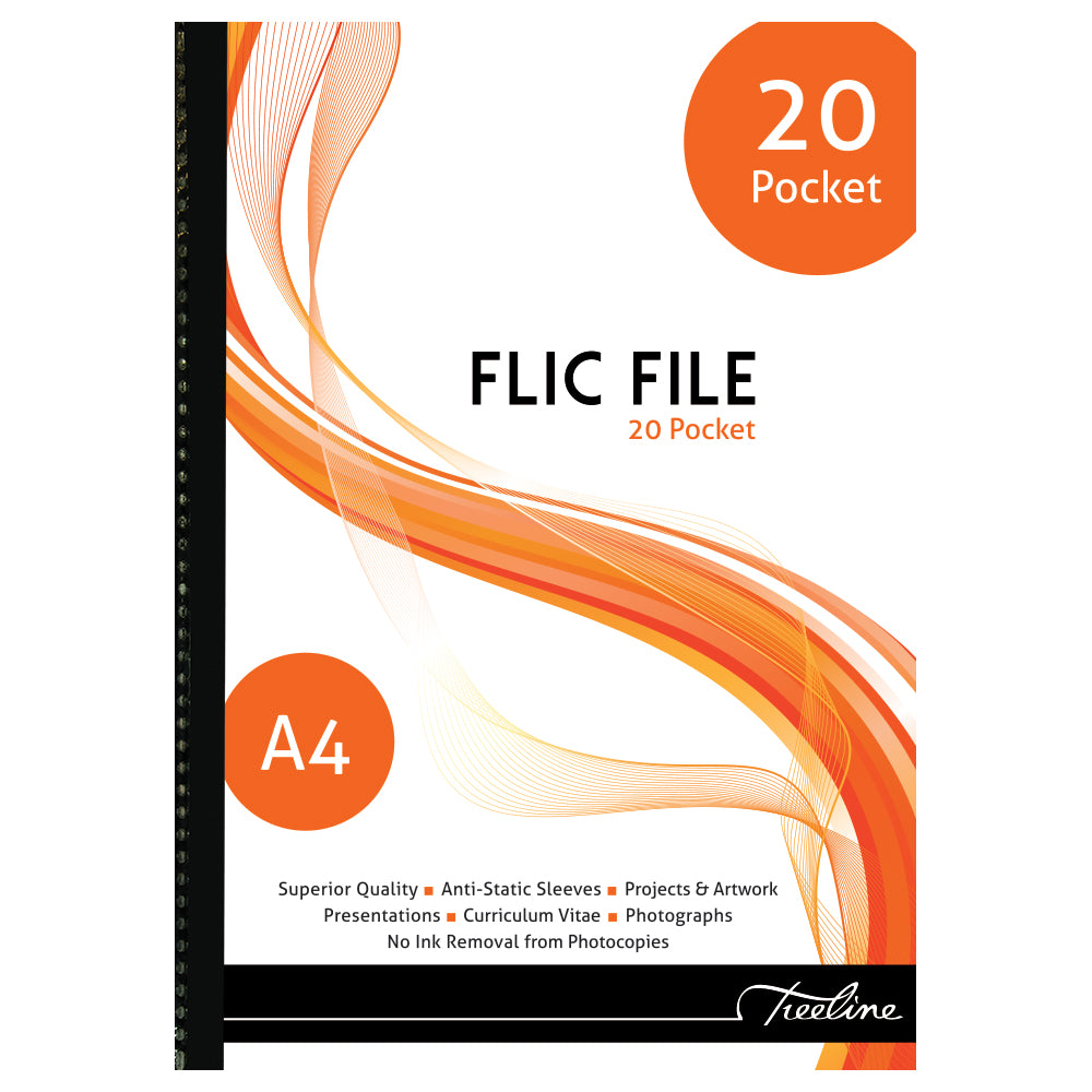A4 Flic File with Welded Spine - 50 Micron - 20 Pocket