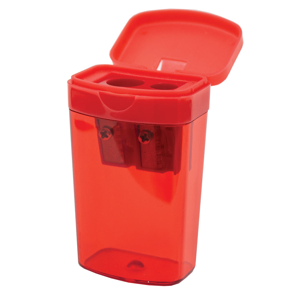 Two Hole Tub Sharpeners - Plastic with Cap - Red