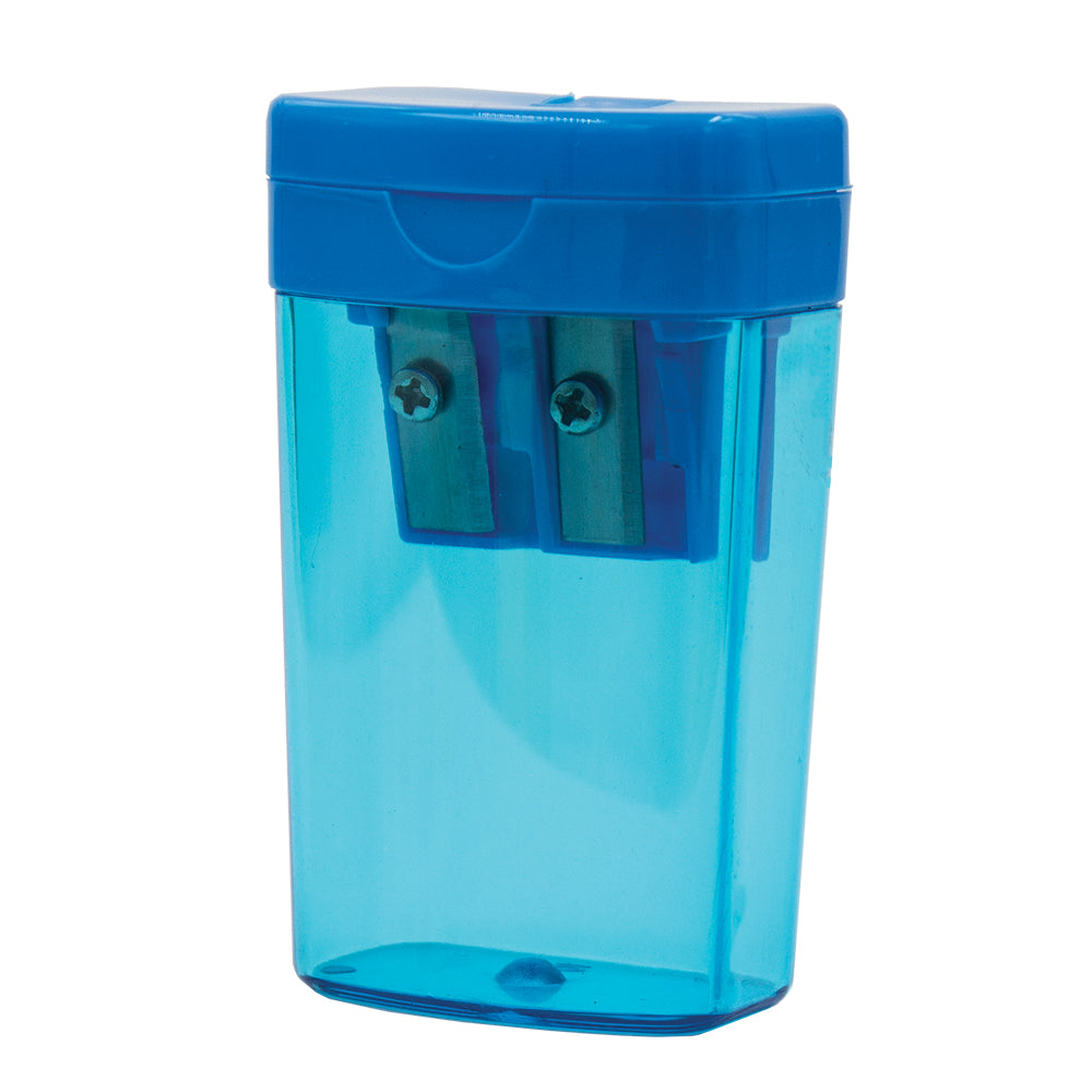 Two Hole Tub Sharpeners - Plastic with Cap - Blue