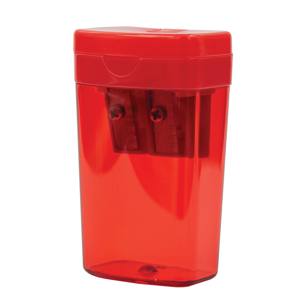 Two Hole Tub Sharpeners - Plastic with Cap - Red