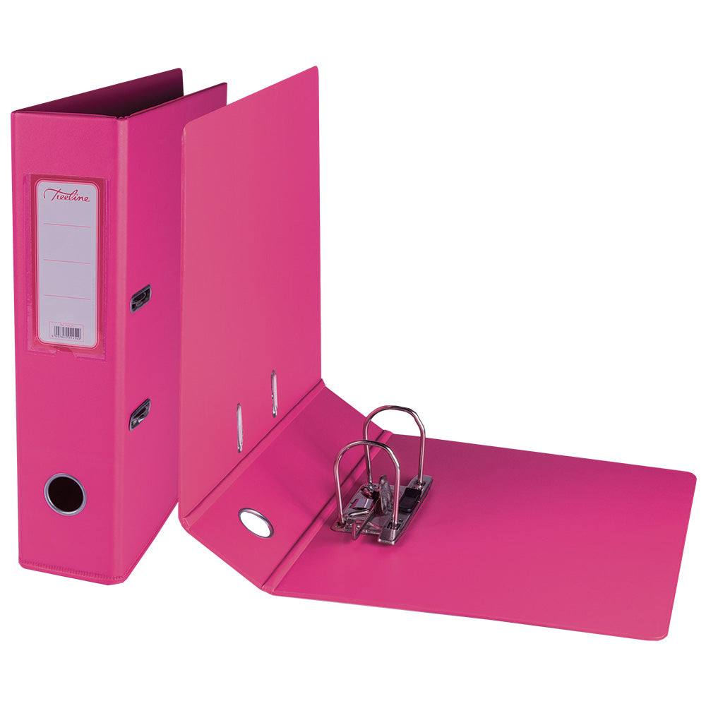 A4 PVC Lever Arch File Reinforced Base with Rado Mechanism - 70mm - Hot Pink