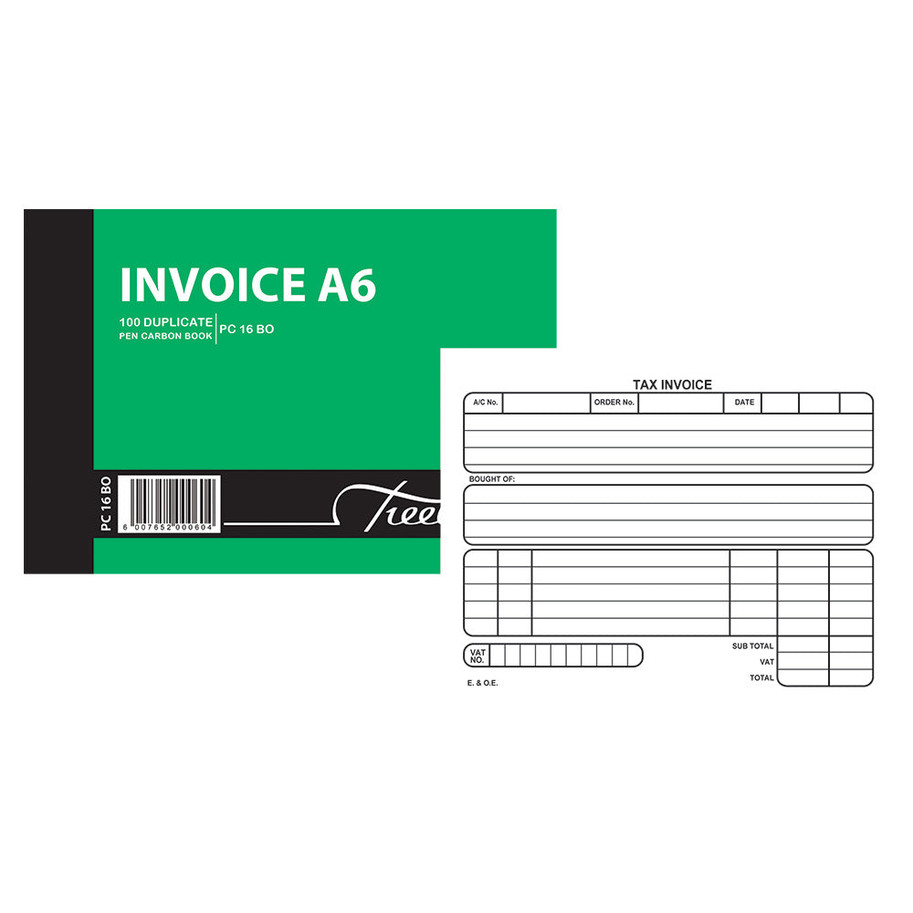 A6 Pen Crbon Book Duplicate 100's - Invoice Landscape