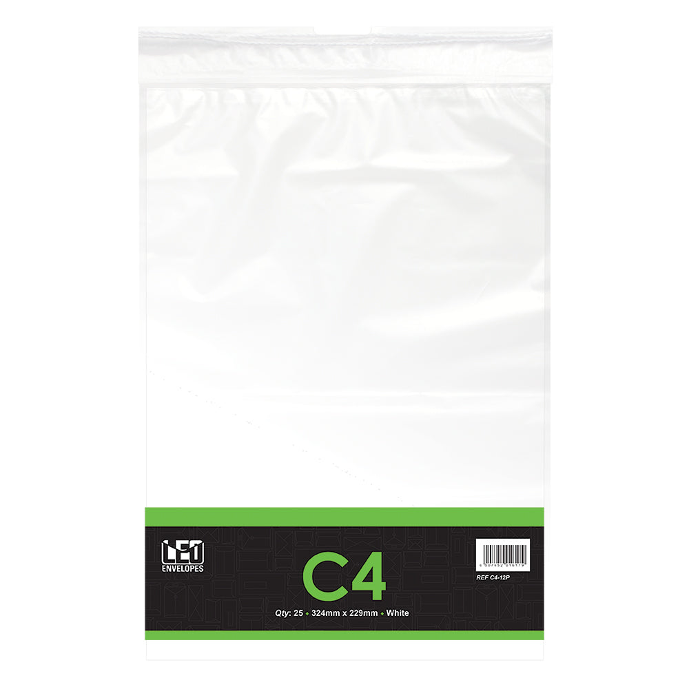 C4 Envelopes Self Seal 229x324mm 90gsm - White 25's