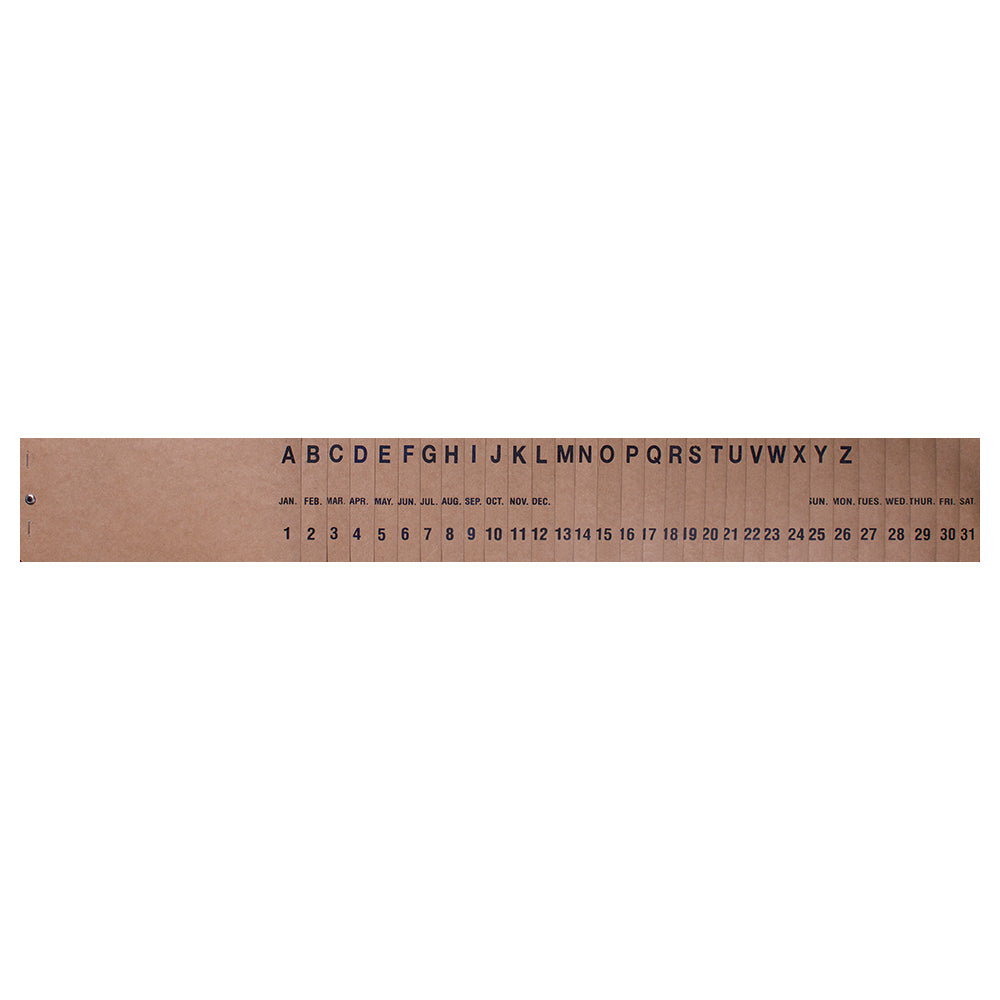 Ready Sorter- Heavy Kraft Board - 750x130mm A-Z | 1-31 | Jan-Dec | Mon-Sun