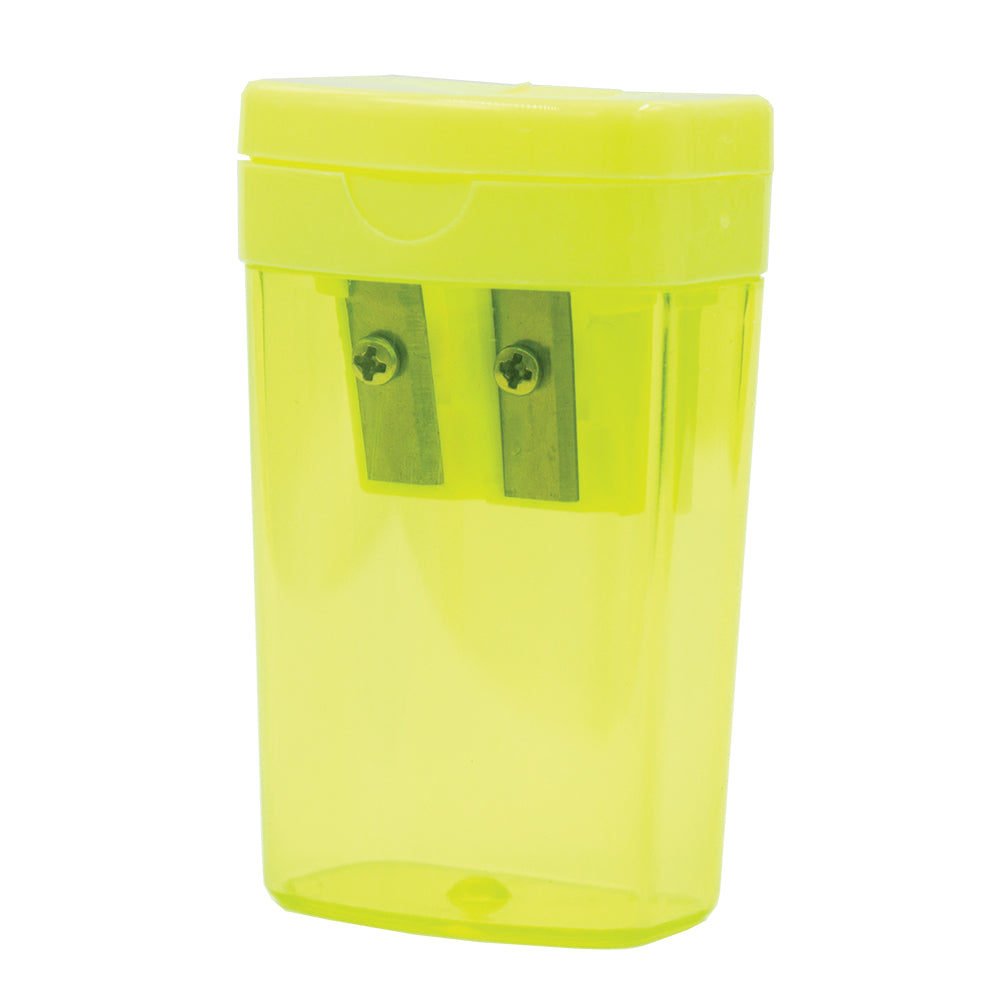 Two Hole Tub Sharpeners - Plastic with Cap - Yellow