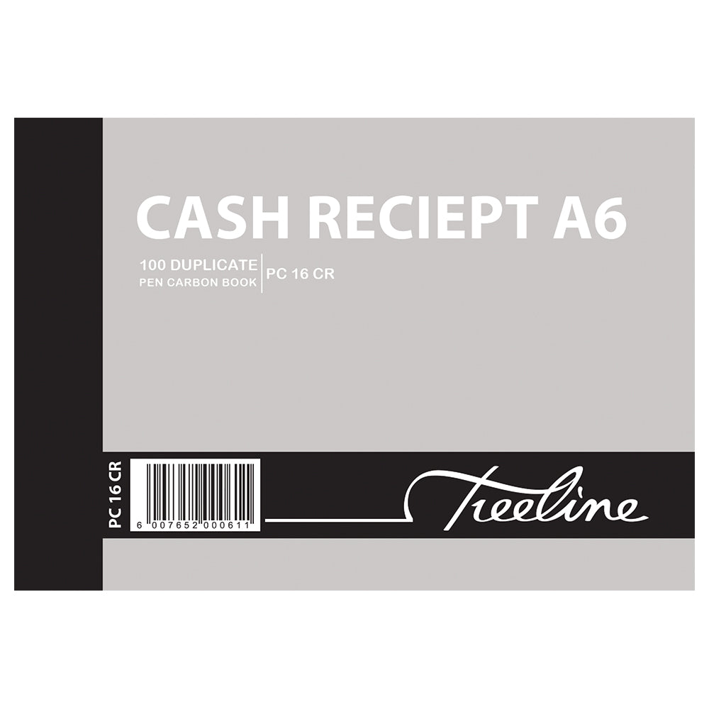 A6 Pen Carbon Book Duplicate 100's - Cash Receipt Landscape