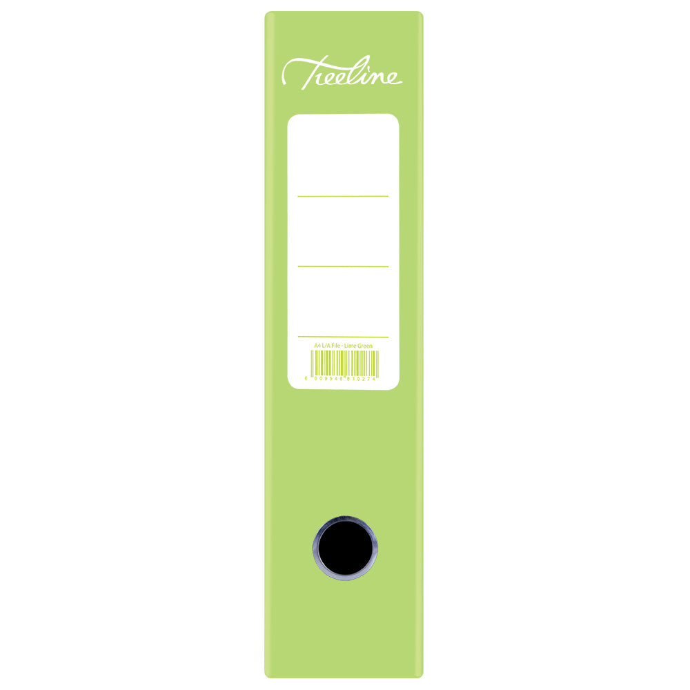A4 Lever Arch File - Mottled Board with Metal Compressor - 317mm height - 80mm Spine - Lime Green