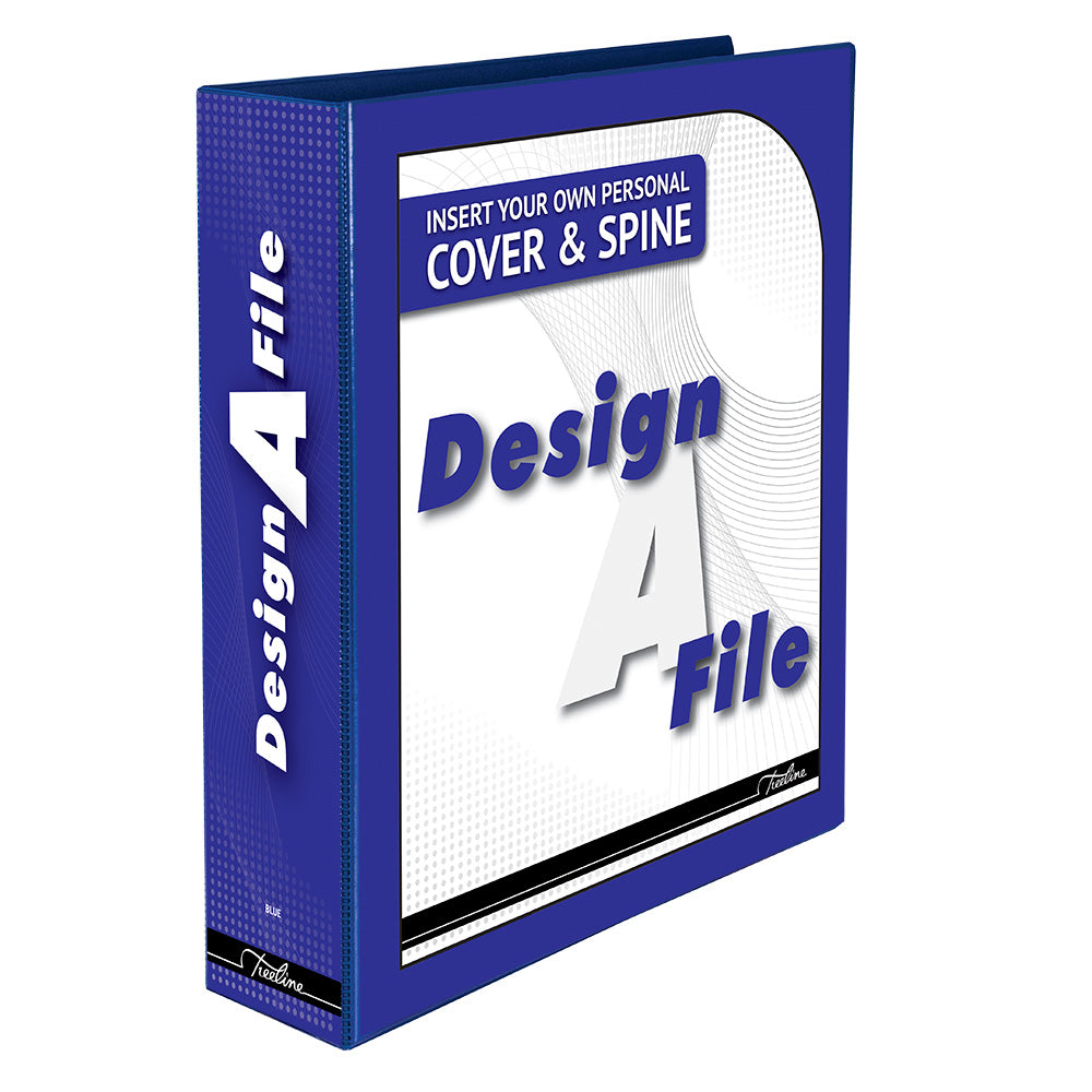 A4 Lever Arch Design-A-File PVC with Overlay & Inside Pocket - 70mm - Blue