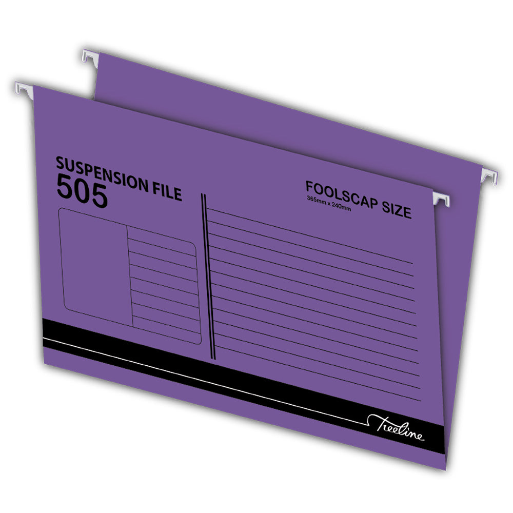 Foolscap Suspension File 365x245mm - 13 Tab Positions - Soft Tabs & Inserts - Purple