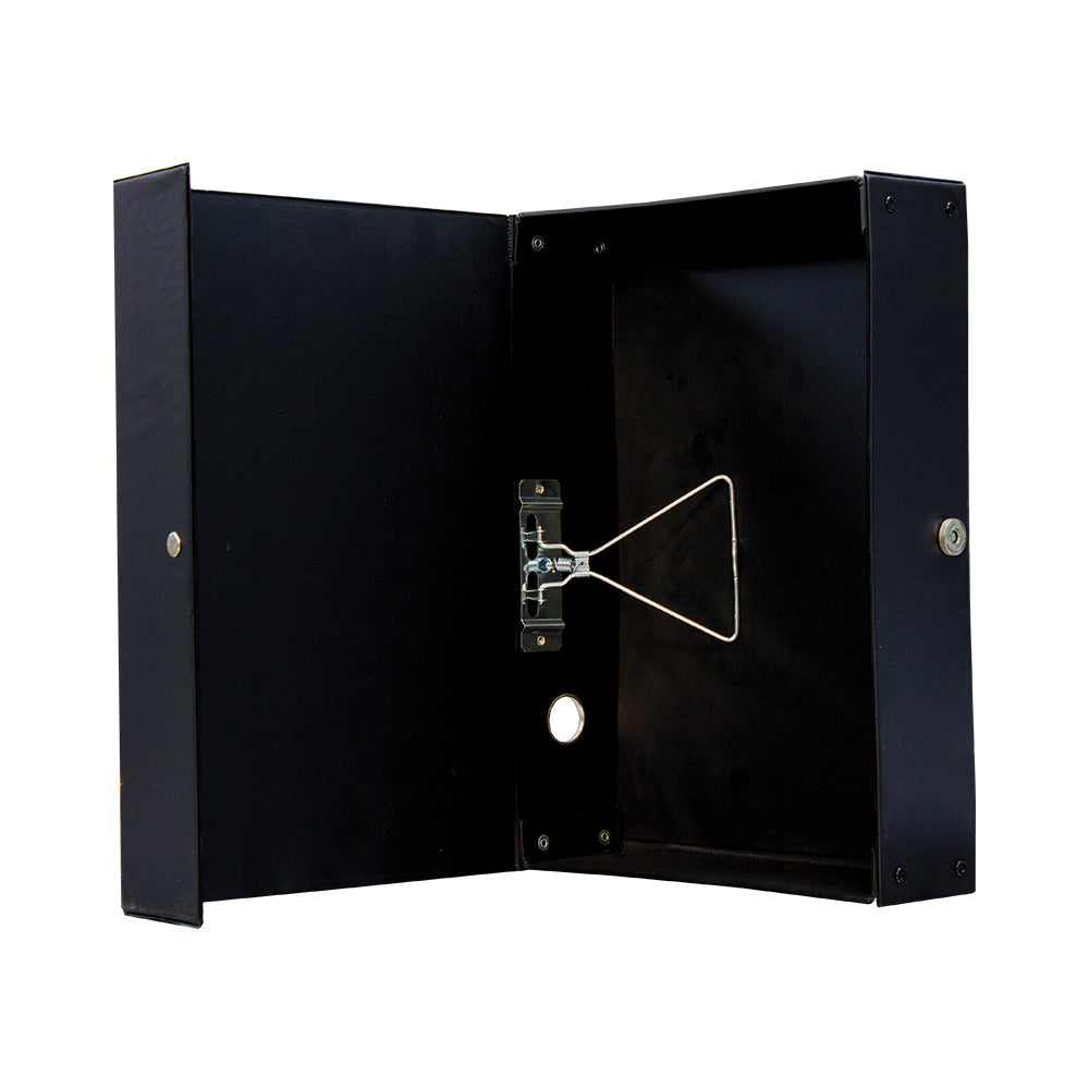 Spring Clip Box File PVC Magnetic Stud to Close - Black