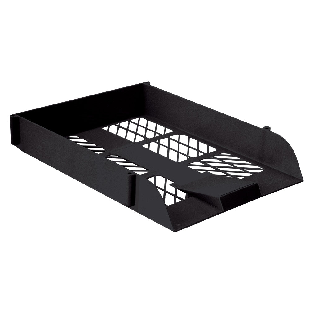 Single Desk Letter Tray - plastic - Black