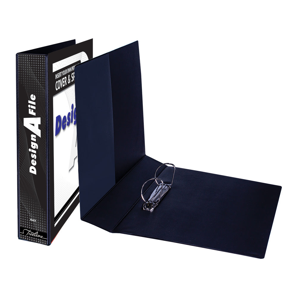 A4 2D Ring Design-A-File PVC with Overlay & Inside Pocket - 40mm - Black 7