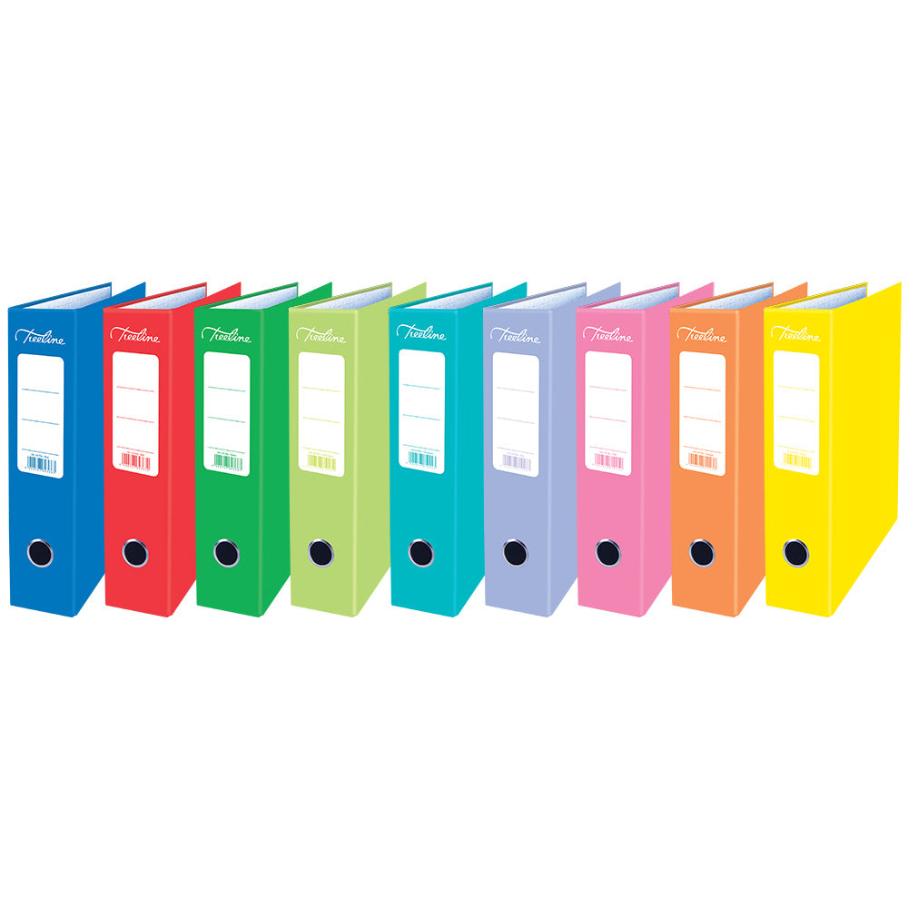 A4 Lever Arch File - Mottled Board with Metal Compressor - 317mm height - 80mm Spine - Assorted