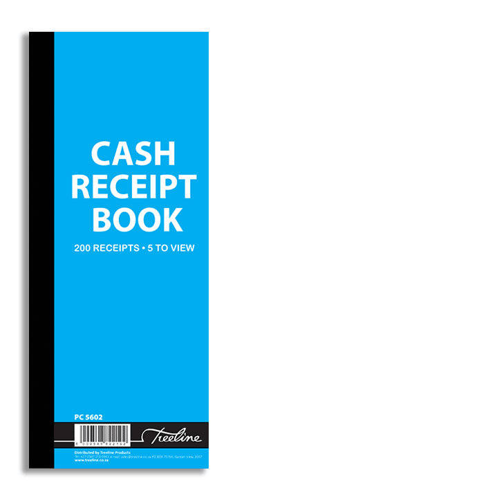 Cash Receipt Book 5 to view in Duplicate Numbered 280 x 105 - 200's