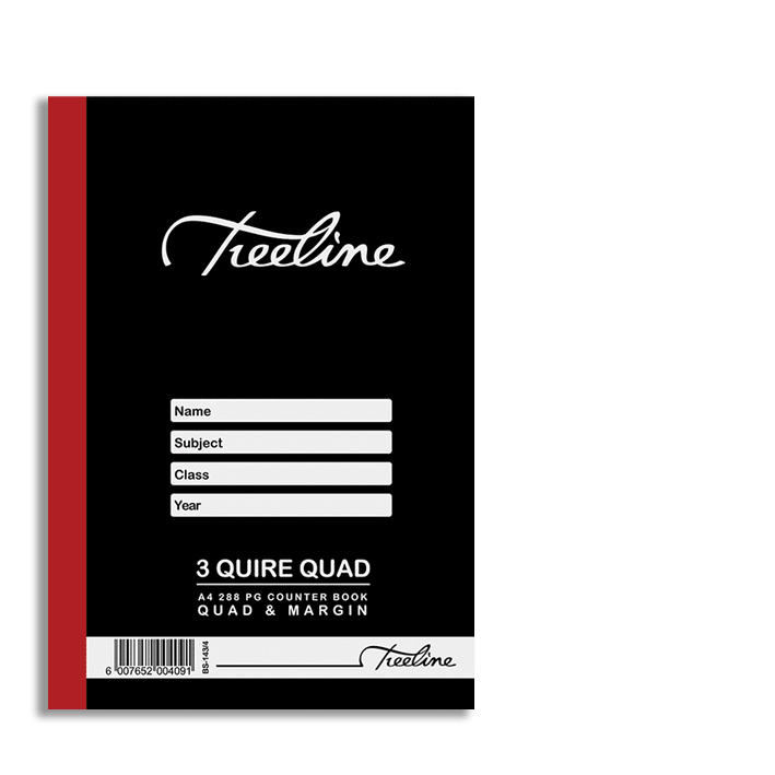 Book Counter 288pg A4 Quad/Margin 3 Quire