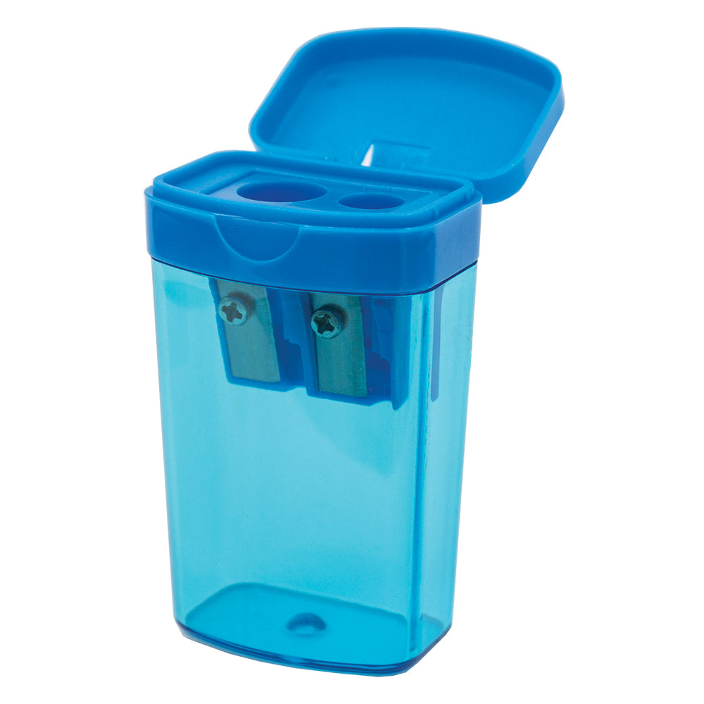 Two Hole Tub Sharpeners - Plastic with Cap - Blue