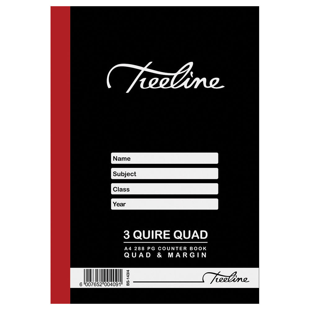 Book Counter 288pg A4 Quad/Margin 3 Quire