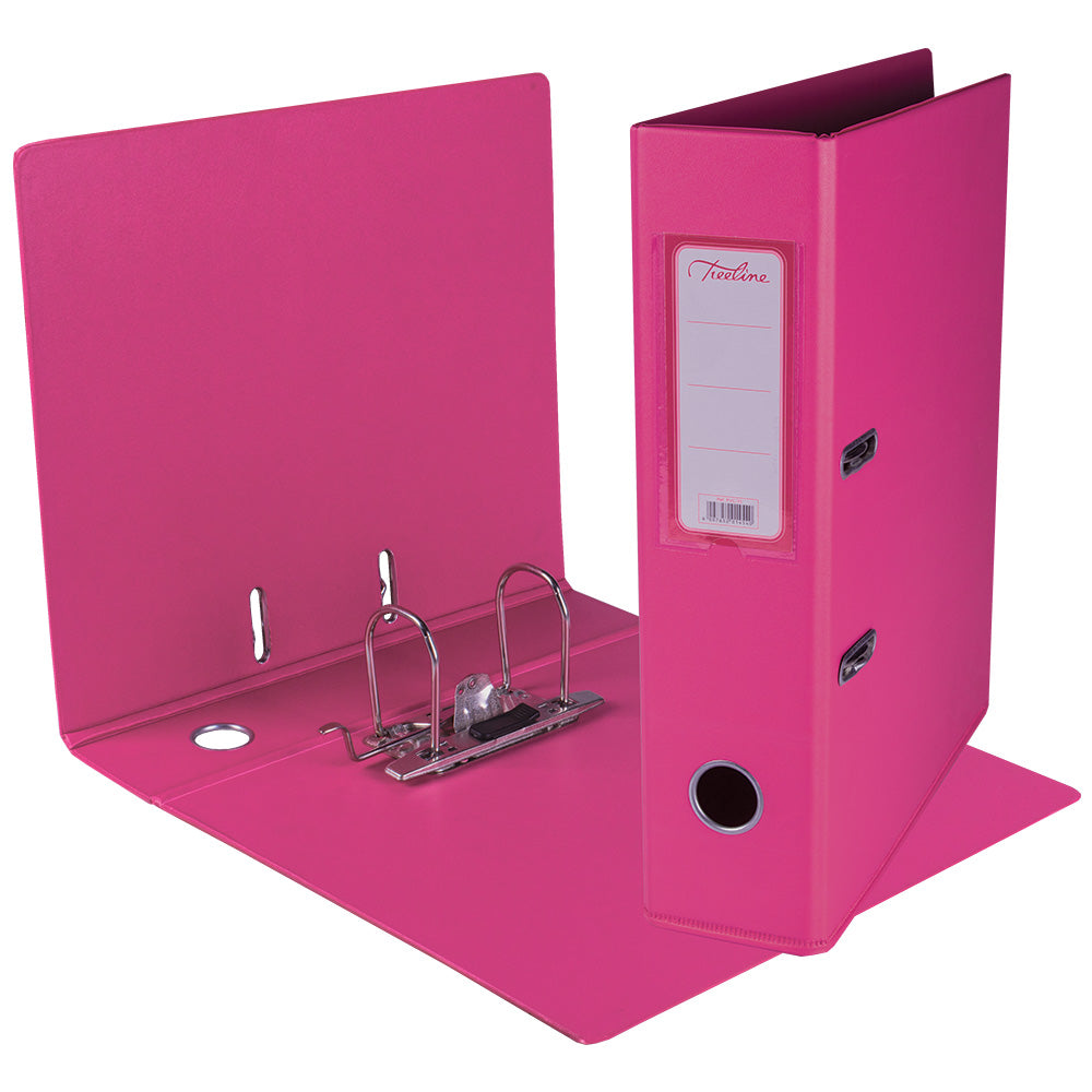 A4 PVC Lever Arch File Reinforced Base with Rado Mechanism - 70mm - Hot Pink