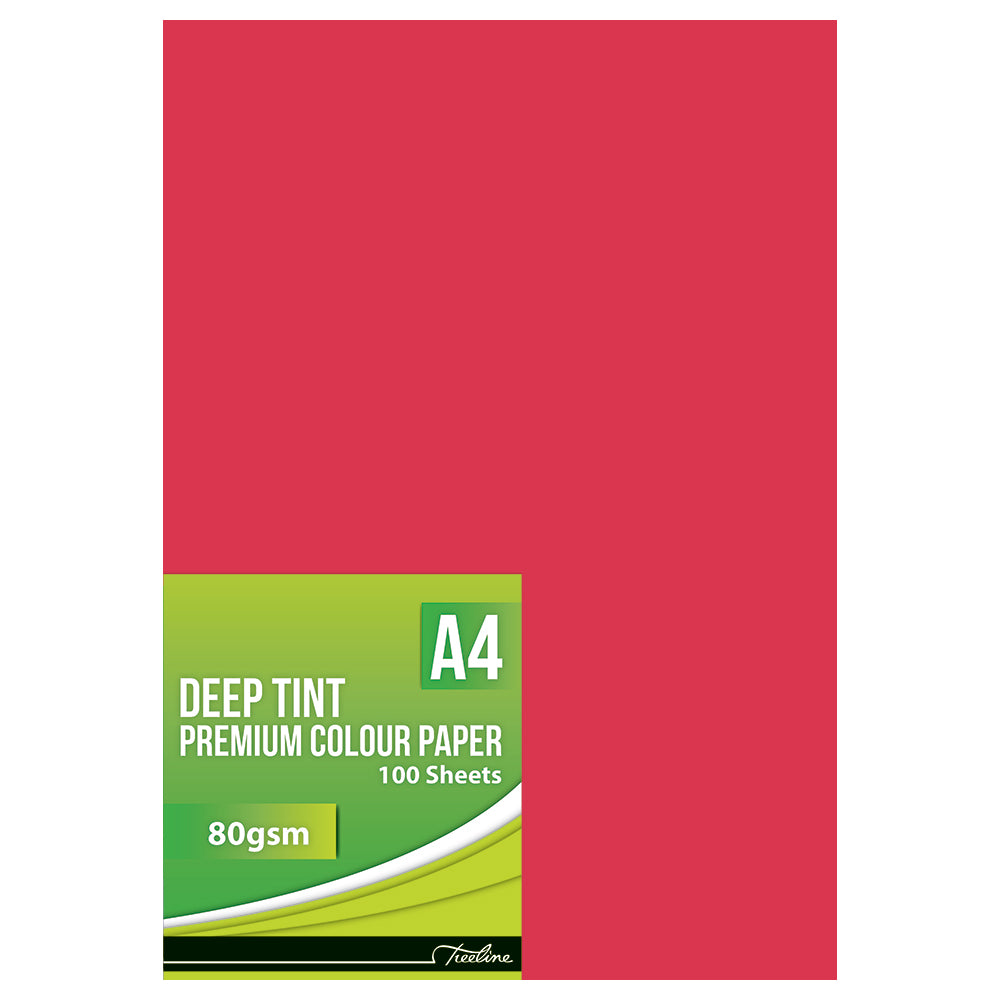 Deep Tint A4 Paper - 80gsm - 100's - Red
