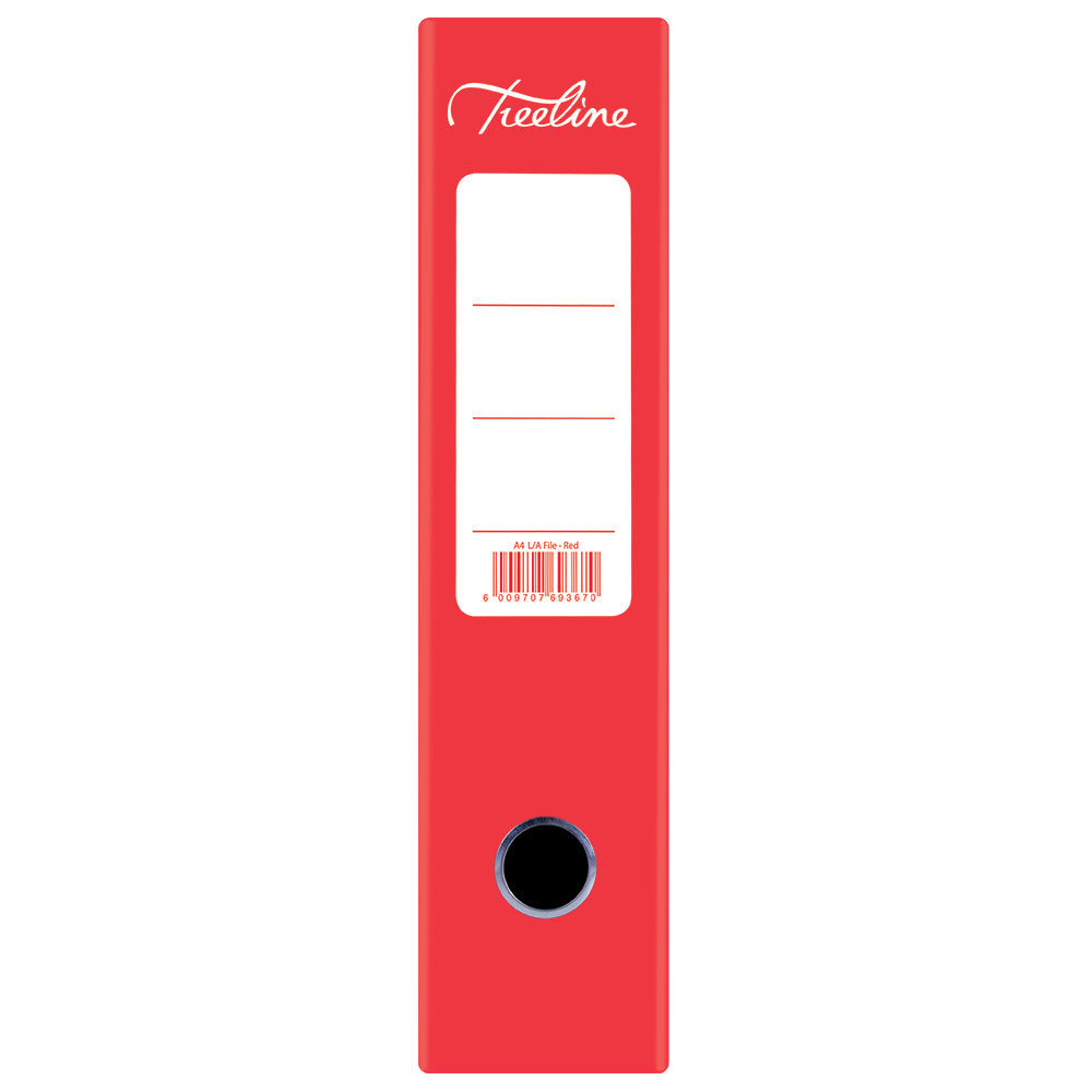 A4 Lever Arch File - Mottled Board with Metal Compressor - 317mm height - 80mm Spine - Red