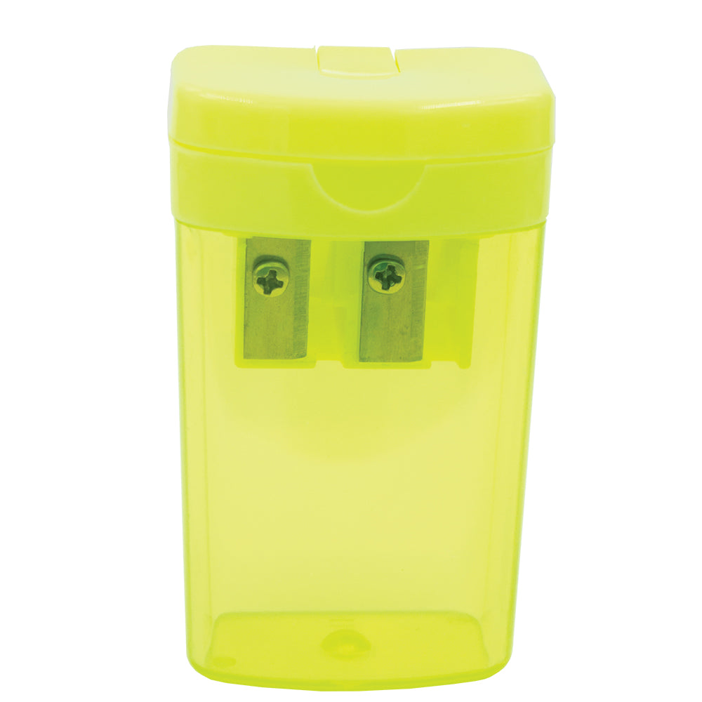 Two Hole Tub Sharpeners - Plastic with Cap - Yellow