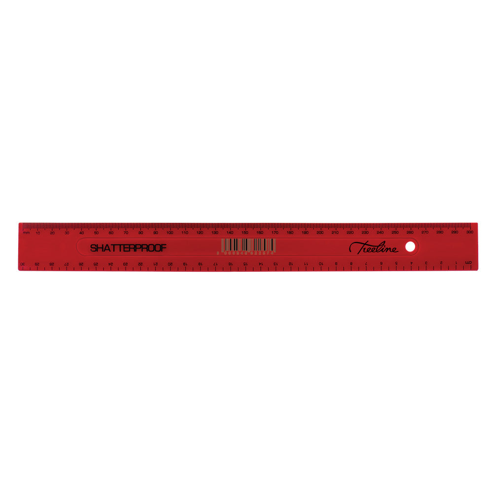 Ruler - Shatterproof - 30cm - Red