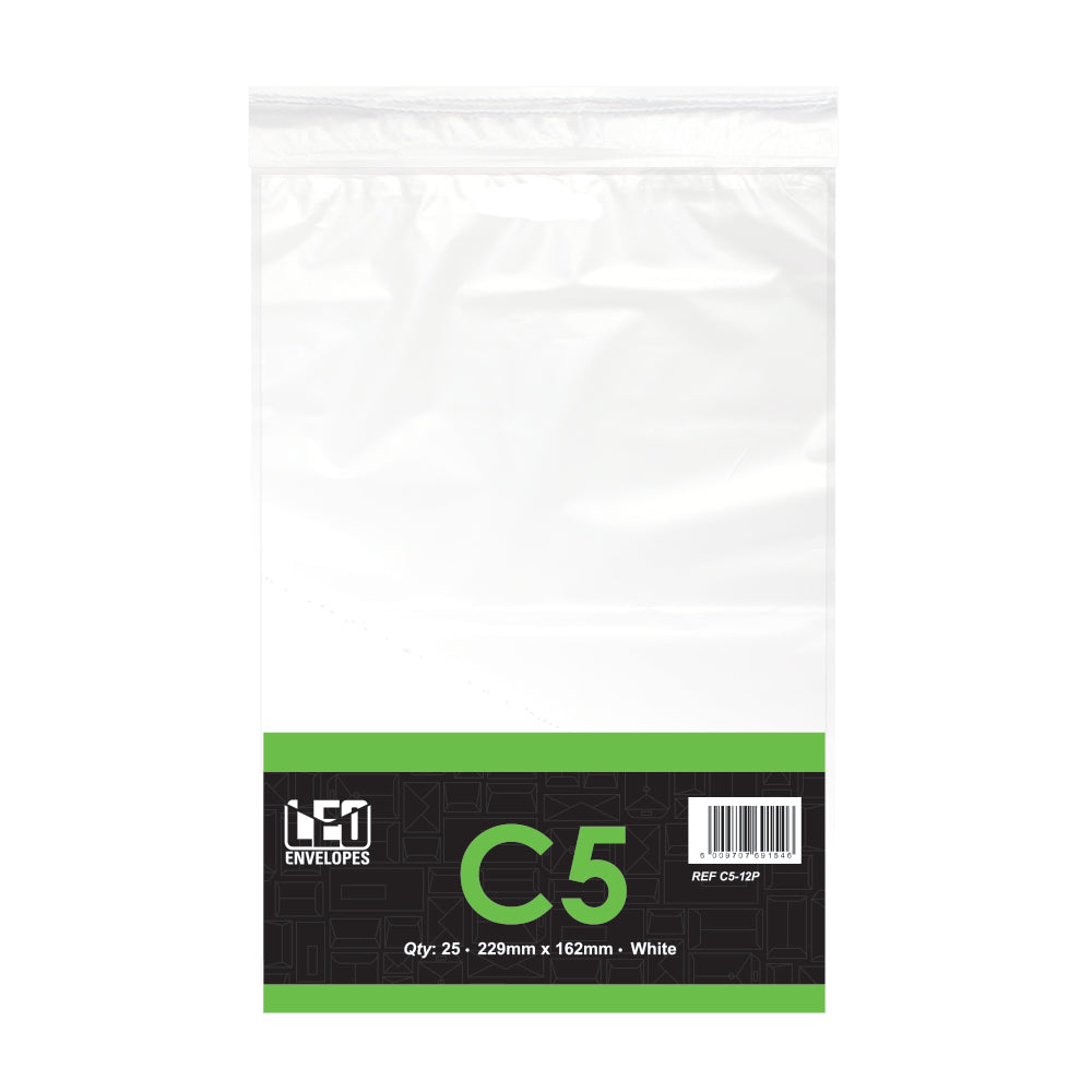C5 Envelopes Self Seal 162x229mm 90gsm - White 25's