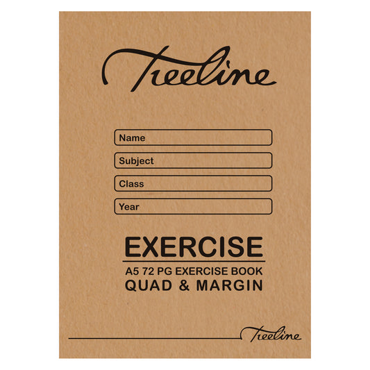 Exercise Book A5 72pg Quad & Margin