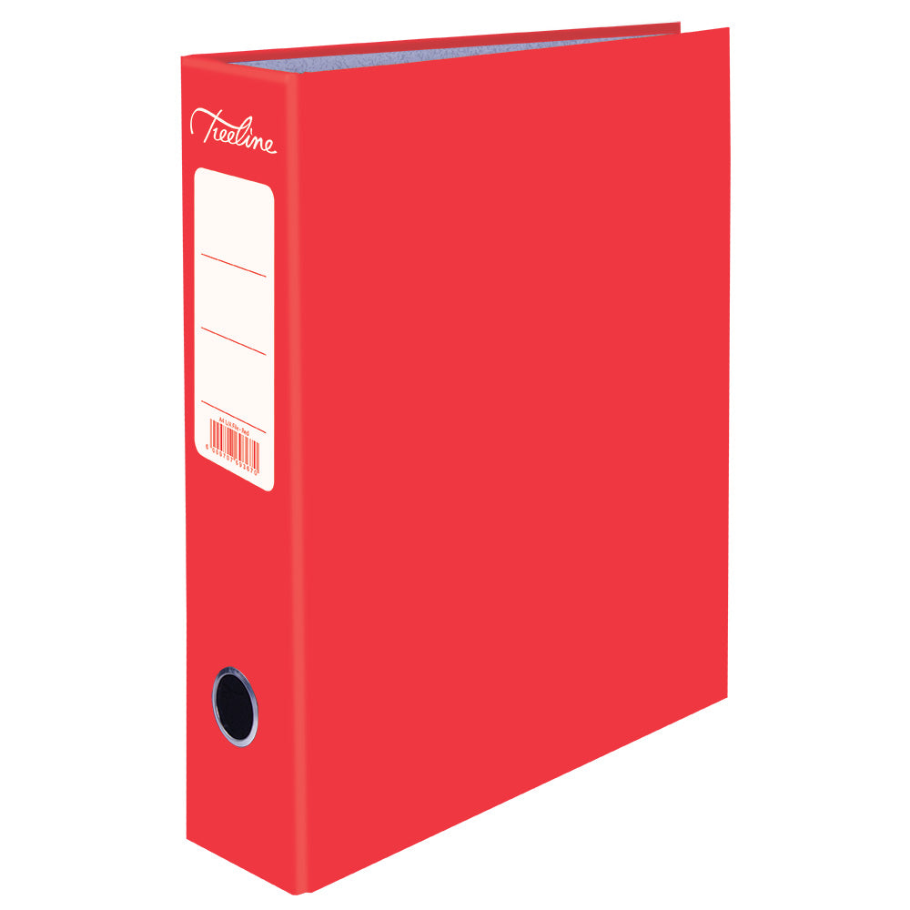 A4 Lever Arch File - Mottled Board with Metal Compressor - 317mm height - 80mm Spine - Red