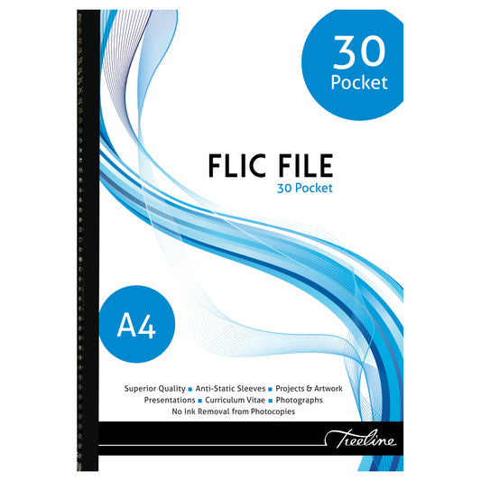 A4 Flic File with Welded Spine - 50 Micron - 30 Pocket