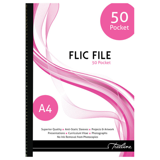 A4 Flic File with Welded Spine - 50 Micron - 50 Pocket
