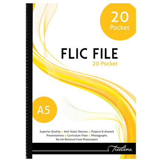 A5 Flic File with Welded Spine - 50 Micron - 20 Pocket