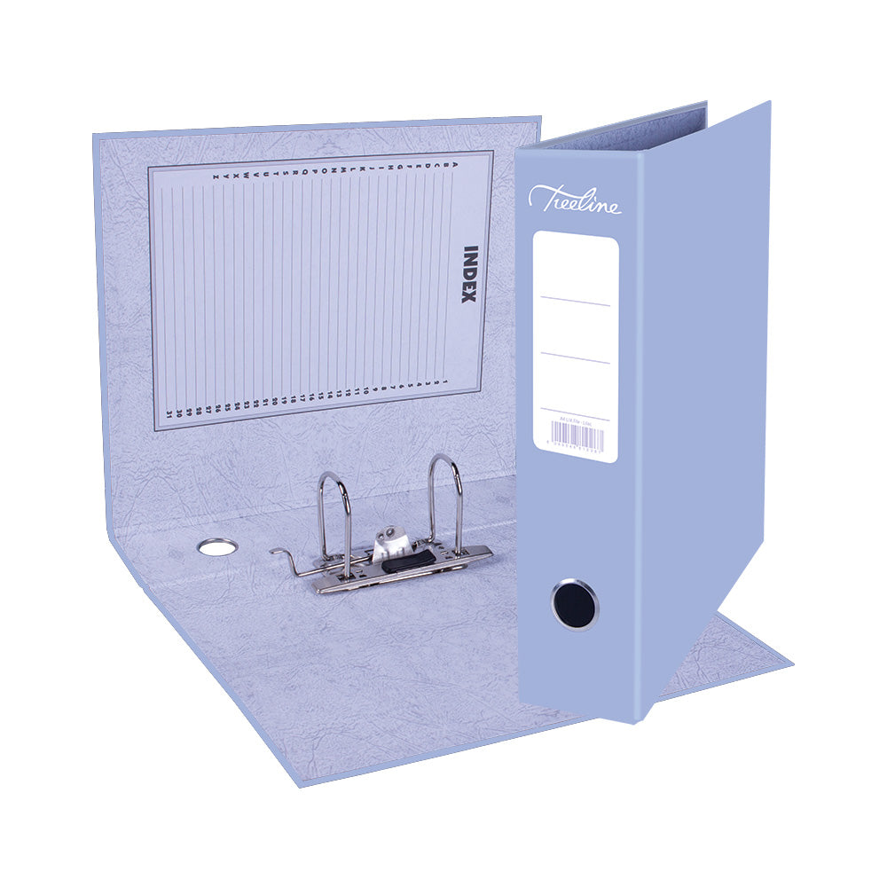 A4 Lever Arch File - Mottled Board with Metal Compressor - 317mm height - 80mm Spine - Lilac
