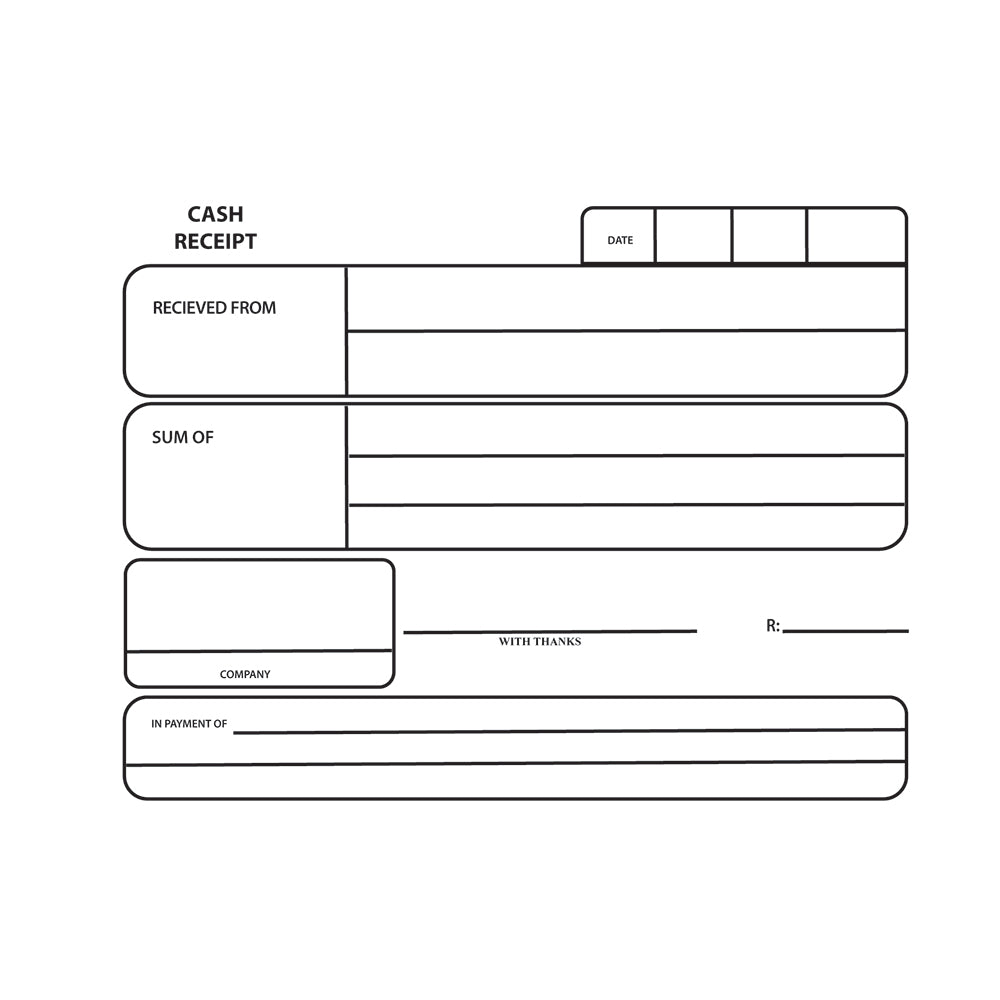 A6 Pen Carbon Book Duplicate 100's - Cash Receipt Landscape