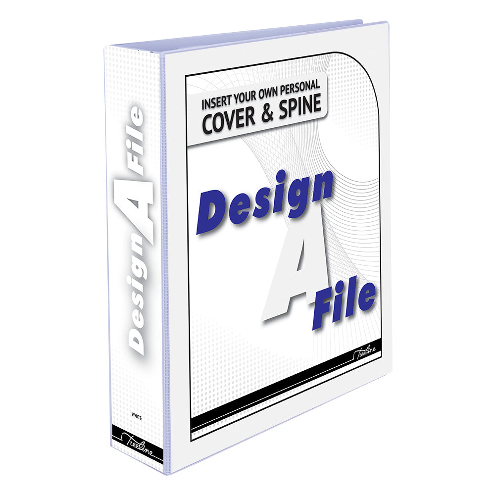 A4 2D Ring Design-A-File PVC with Overlay & Inside Pocket - 50mm - White