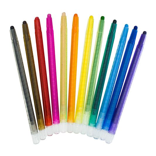 Retractable Wax Crayons - 12 piece