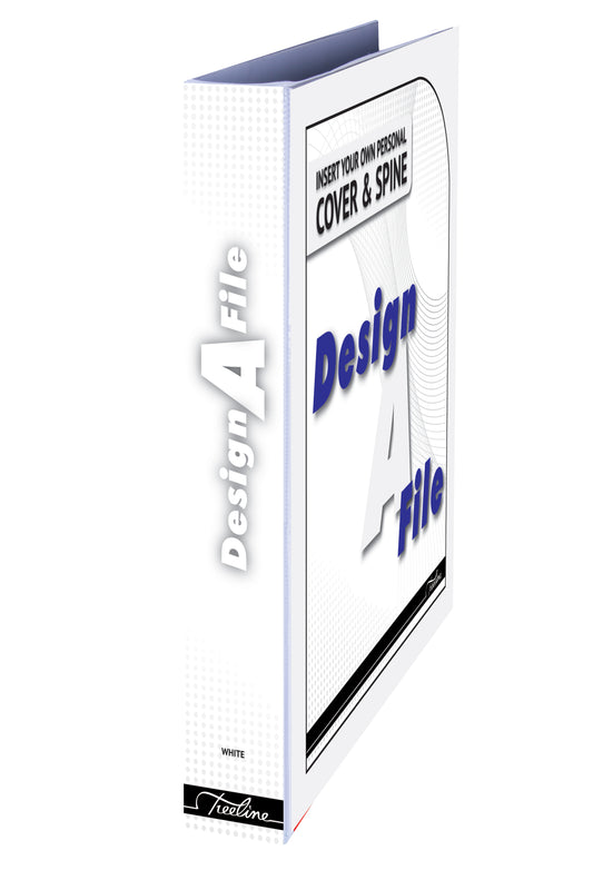 A4 2D Ring Design-A-File PVC with Overlay & Inside Pocket - 25mm - White