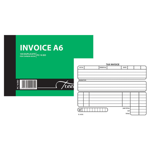 A6 Pen Crbon Book Duplicate 100's - Invoice Landscape
