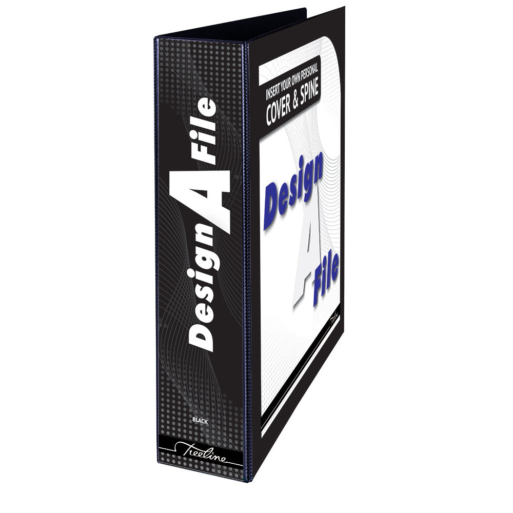 A4 2D Ring Design-A-File PVC with Overlay & Inside Pocket - 50mm - Black