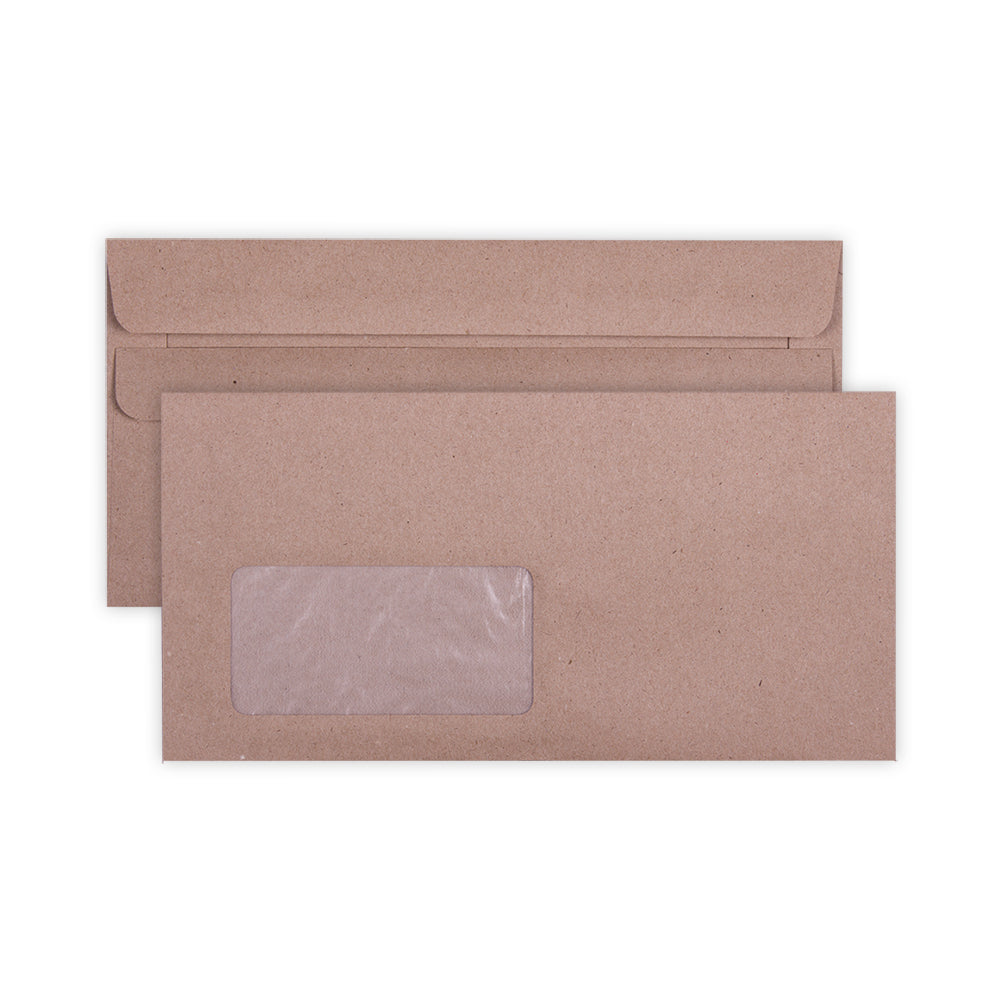 DLB Envelopes Self Seal 110x220mm 80gsm with Window - Manilla 500's