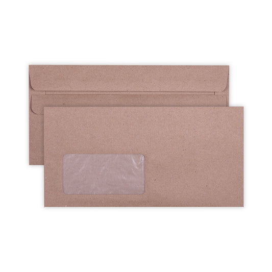 DLB Envelopes Self Seal 110x220mm 80gsm with Window - Manilla 500's