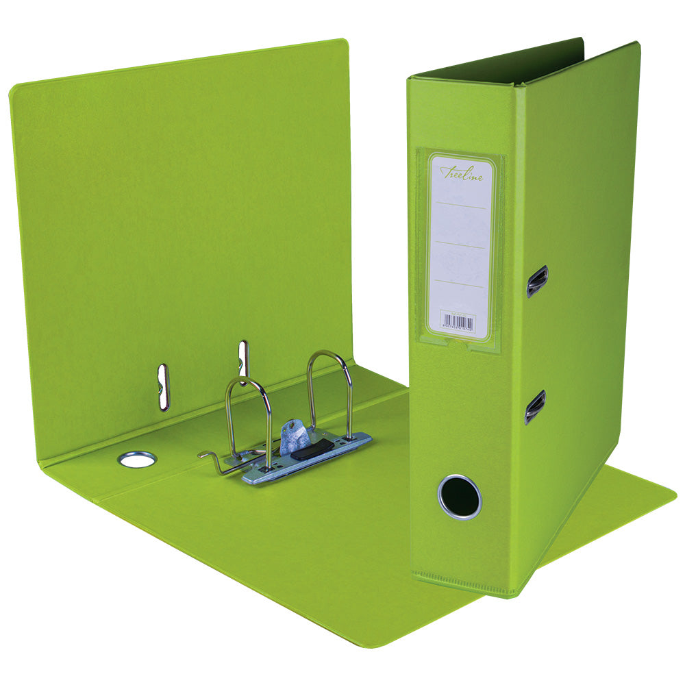 A4 PVC Lever Arch File Reinforced Base with Rado Mechanism - 70mm - Lime Green