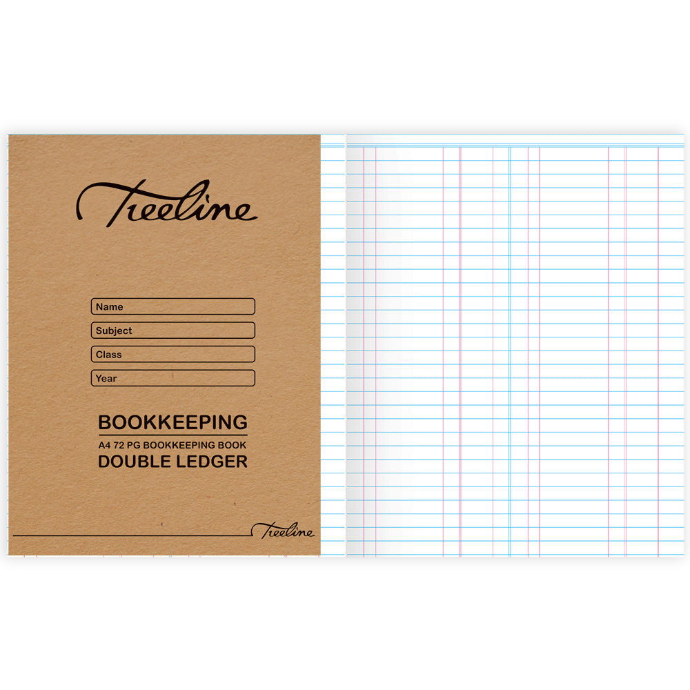 Bookkeeping Book A4 72pg Soft Cover - Double Ledger