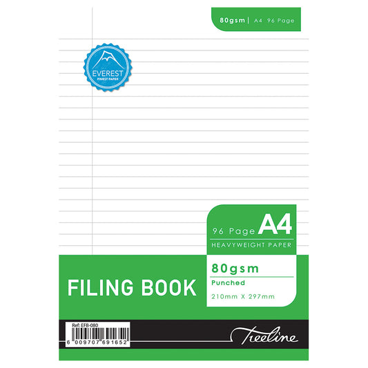 A4 Filing Book - Punched - 96 page - 80gsm