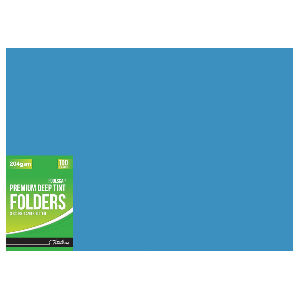 Deep Tint Board Folder - 204gsm Scored & Slotted - 460x355mm - Blue