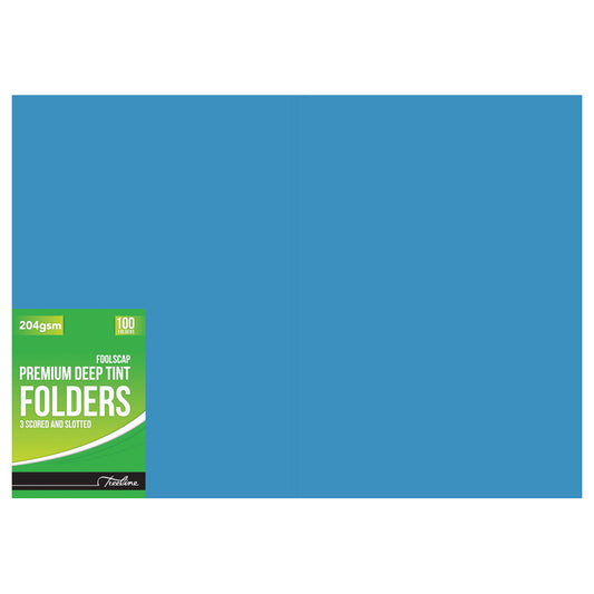 Deep Tint Board Folder - 204gsm Scored & Slotted - 460x355mm - Blue