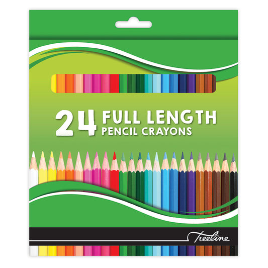 Pencil Crayons - Wood Free - Full Length 24's