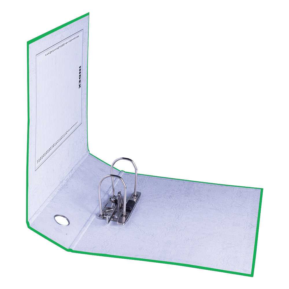 A4 Lever Arch File - Mottled Board with Metal Compressor - 317mm height - 80mm Spine - Green